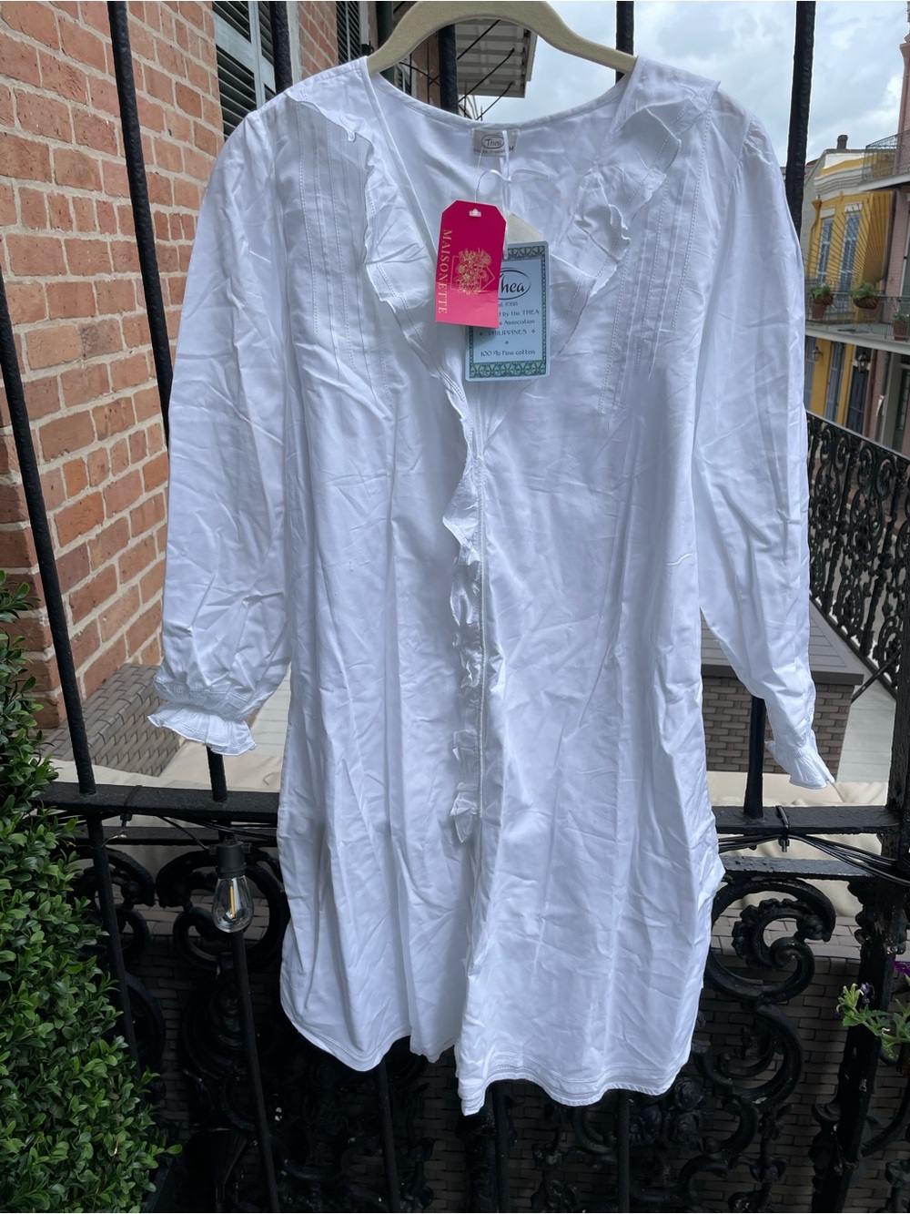 White Ruffled Cotton Nightgown - Women's Intimates & Sleepwear